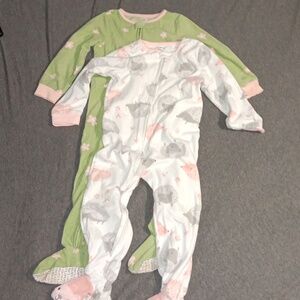 2pc Long-Sleeved Fleece Footsie Pajama Lot